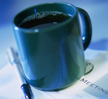 coffee on papers banner