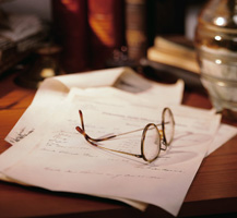 glasses on papers banner