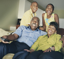 family in house banner