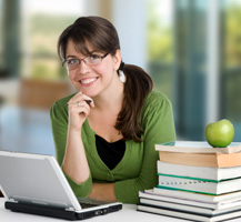 girl with books banner